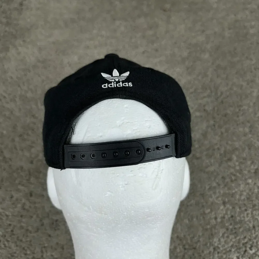 Adidas Originals Hat Boys One Size Black White Trefoil Snapback Cap Kids